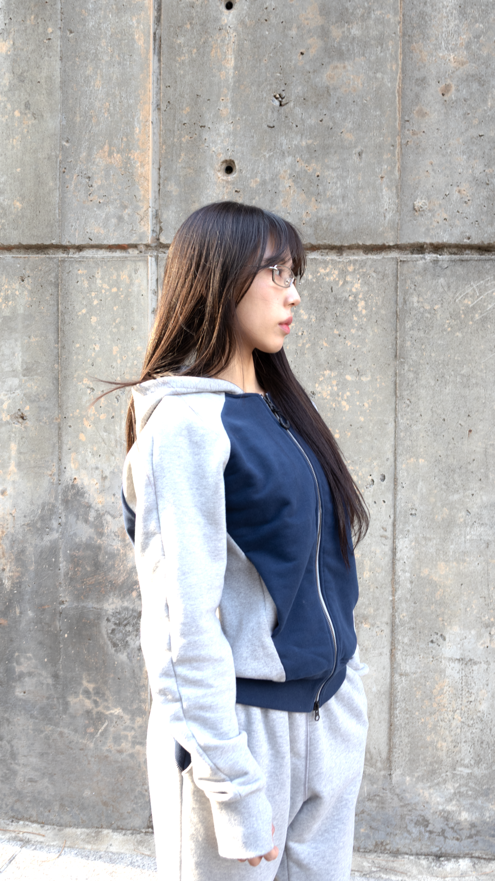 Jin 00A Hoodie Maverick Blue/Cloud Grey