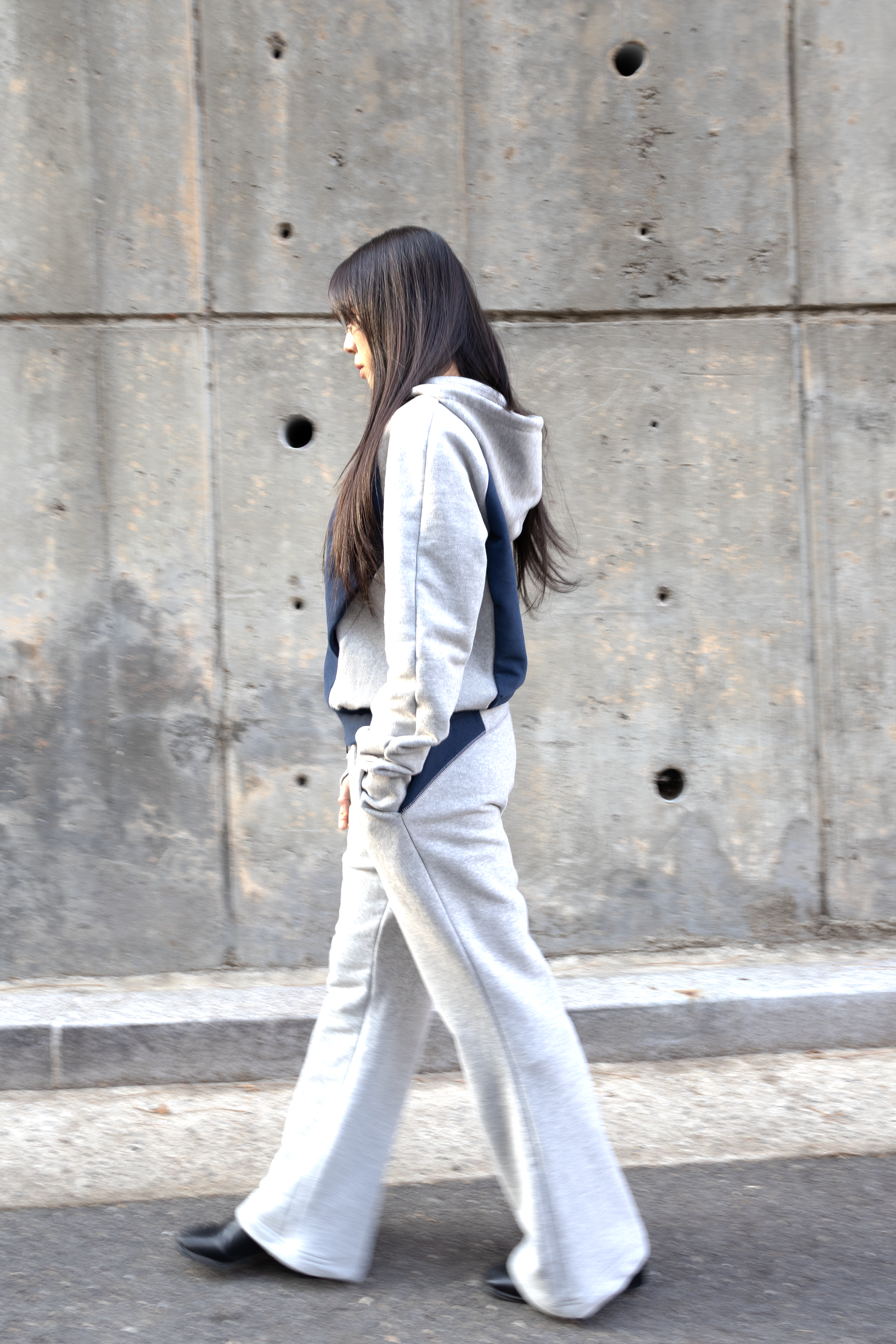 Jin 00A Bootcut Trousers Cloud Grey/Maverick Blue